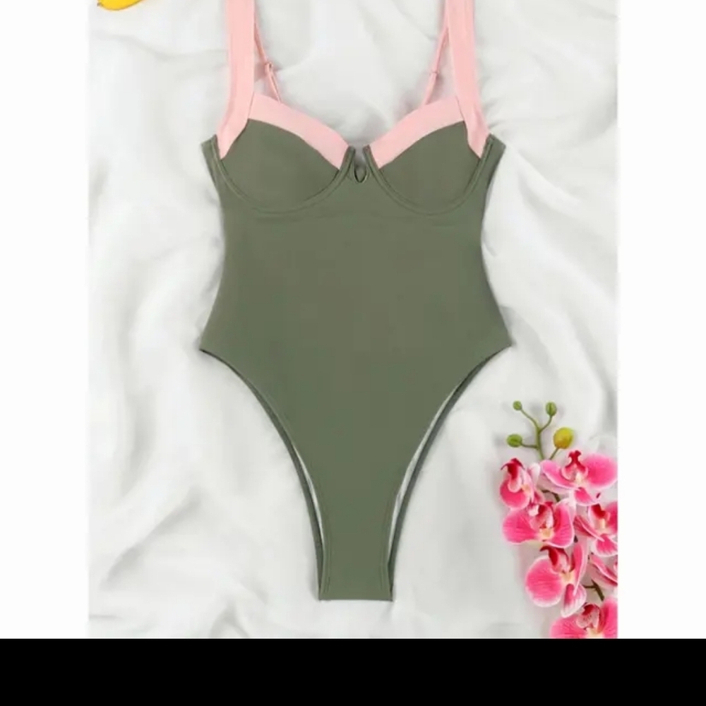 Stylish Womens One Piece in Green and Pink